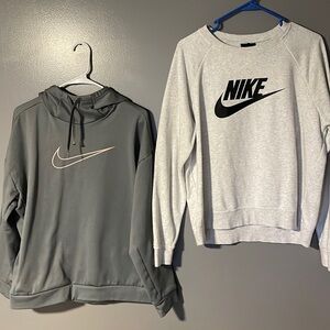 Women’s hoodie/Crewneck both size Large. One is a dark gray the other is lighter